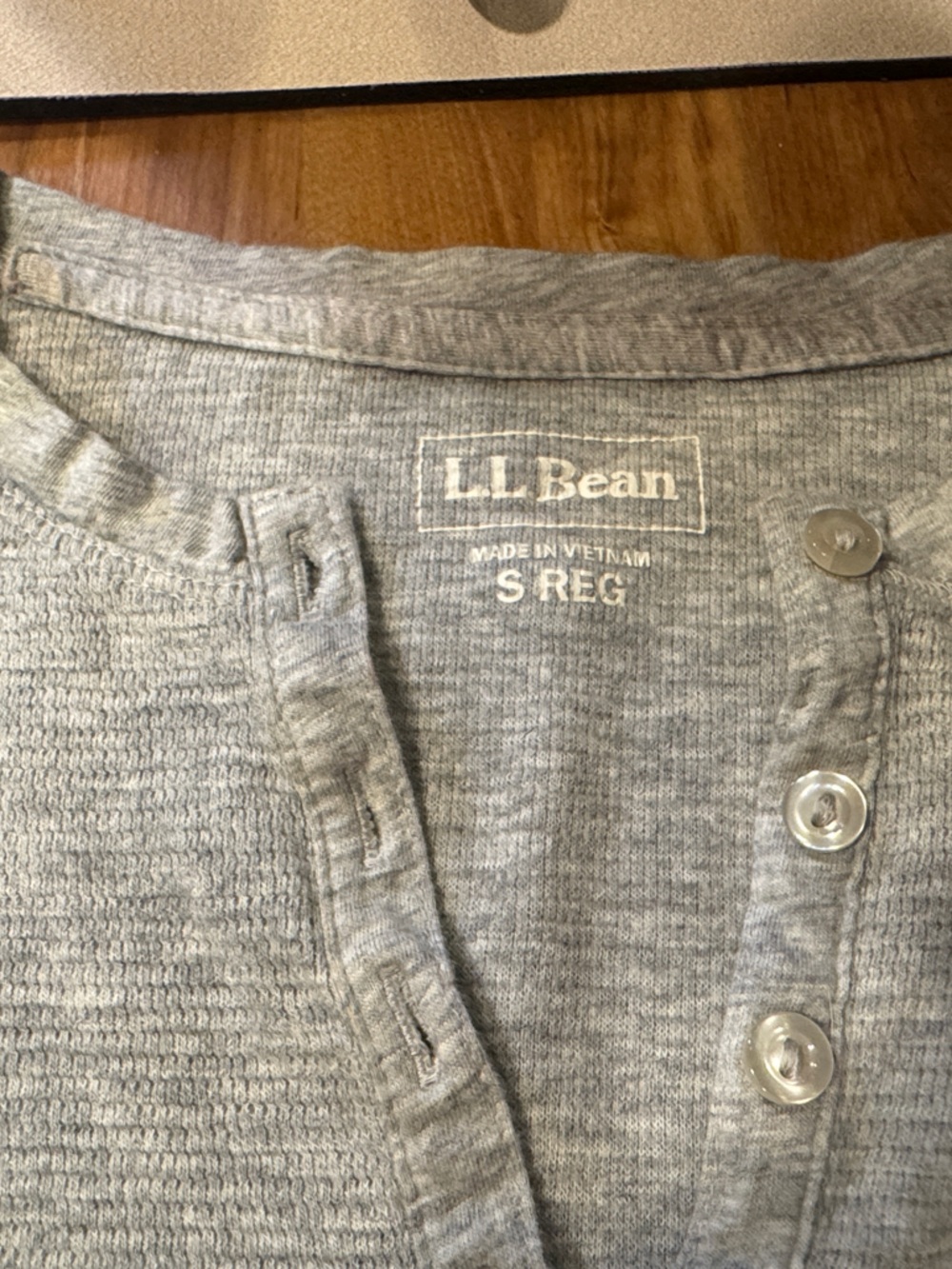 L.L. Bean Light Heather Gray Button-Front Knit Skirt